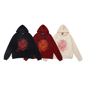 Sp5derins Spiderweb Foam Letter Print Hoodie-4594  
